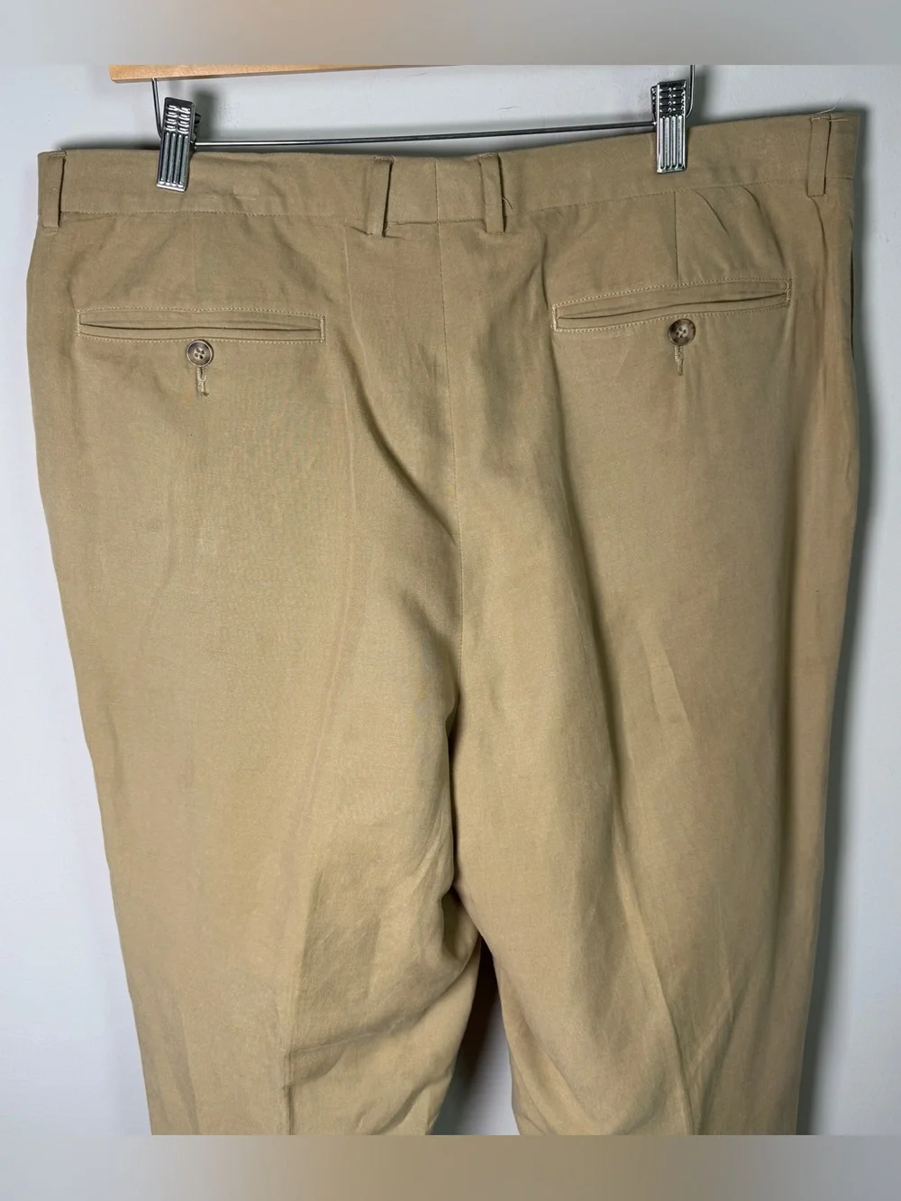 Murano Collezione Silk Linen Flat Front Trousers 38x34 Old Money Quiet Luxury